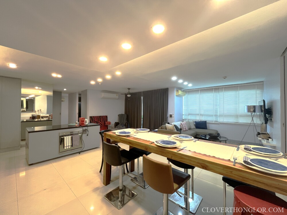 Modern open-concept living and dining area