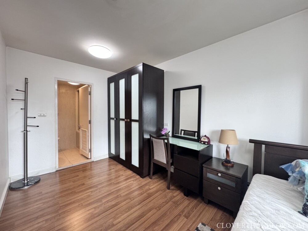 Modern bedroom with furniture and light