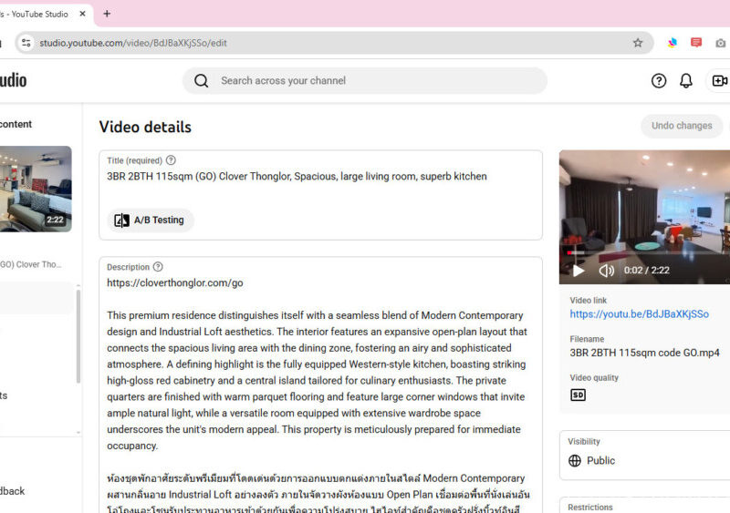Advertise on YouTube with descriptions in English Thai and Japanes