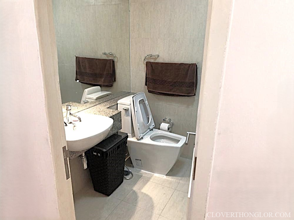 Modern bathroom with sink and toilet