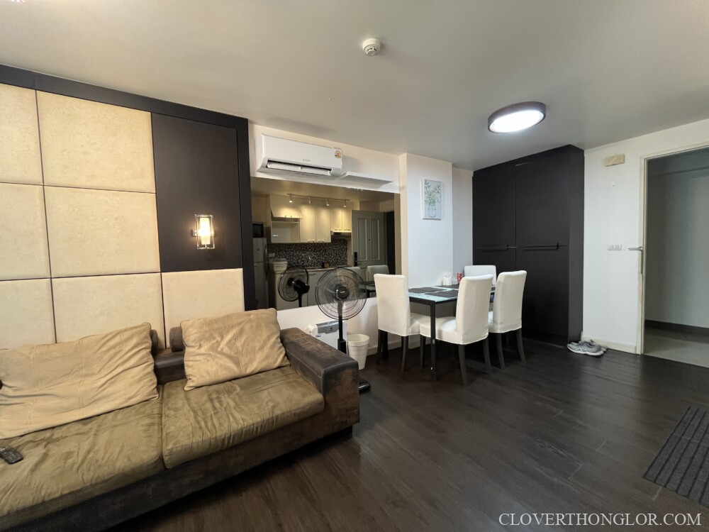 Modern living room with dining area